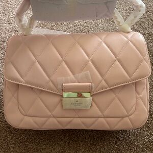 Kate Spade Carey Smooth Quilted Leather Medium Purse Conch Pink and wallet